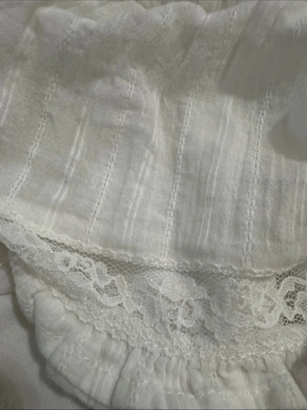 RSQ White Boho Ruffle & Lace Peplum Camisole for Kids Size Small 6/7 Bohemian